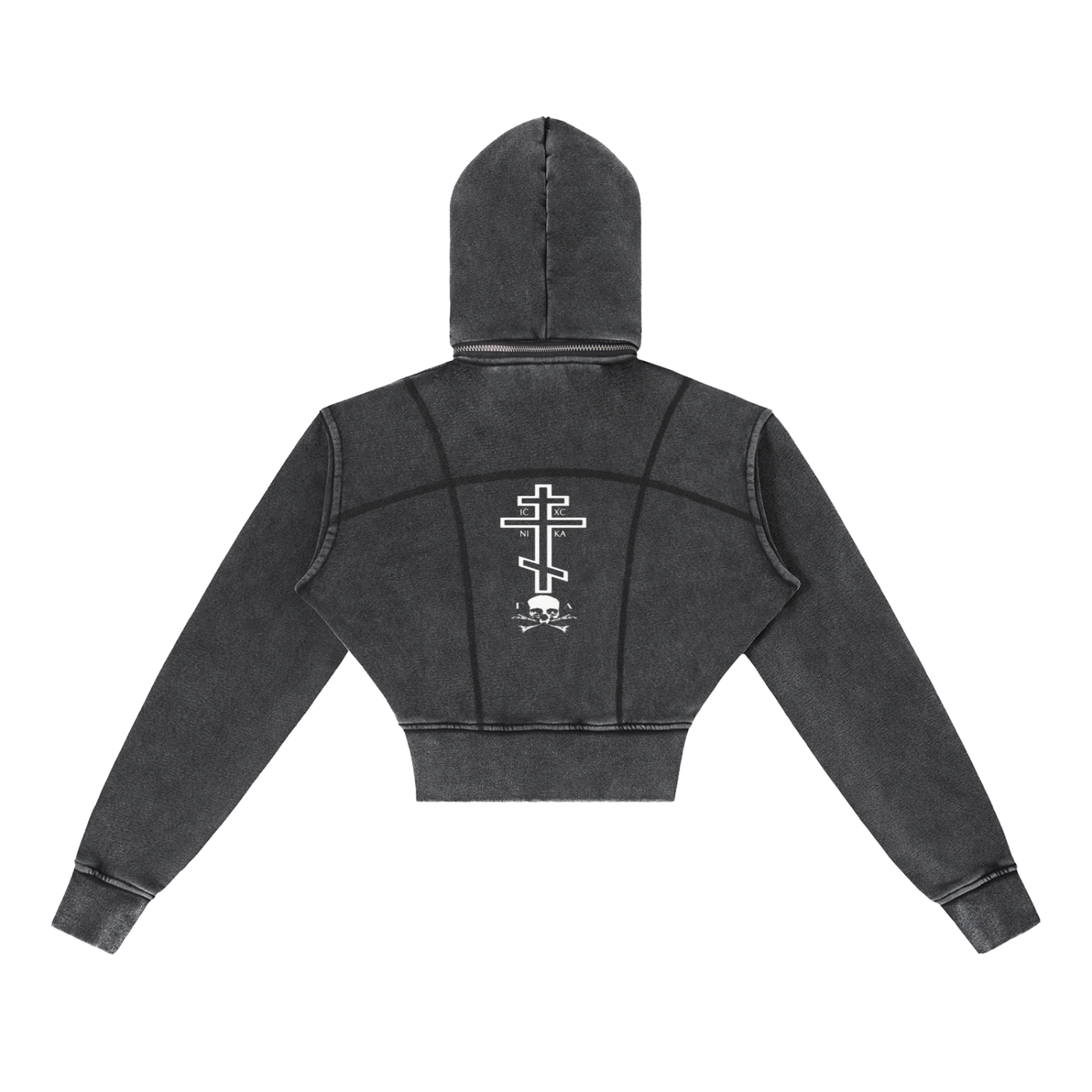 Vintage Washed Cropped Fleece Hoodie
