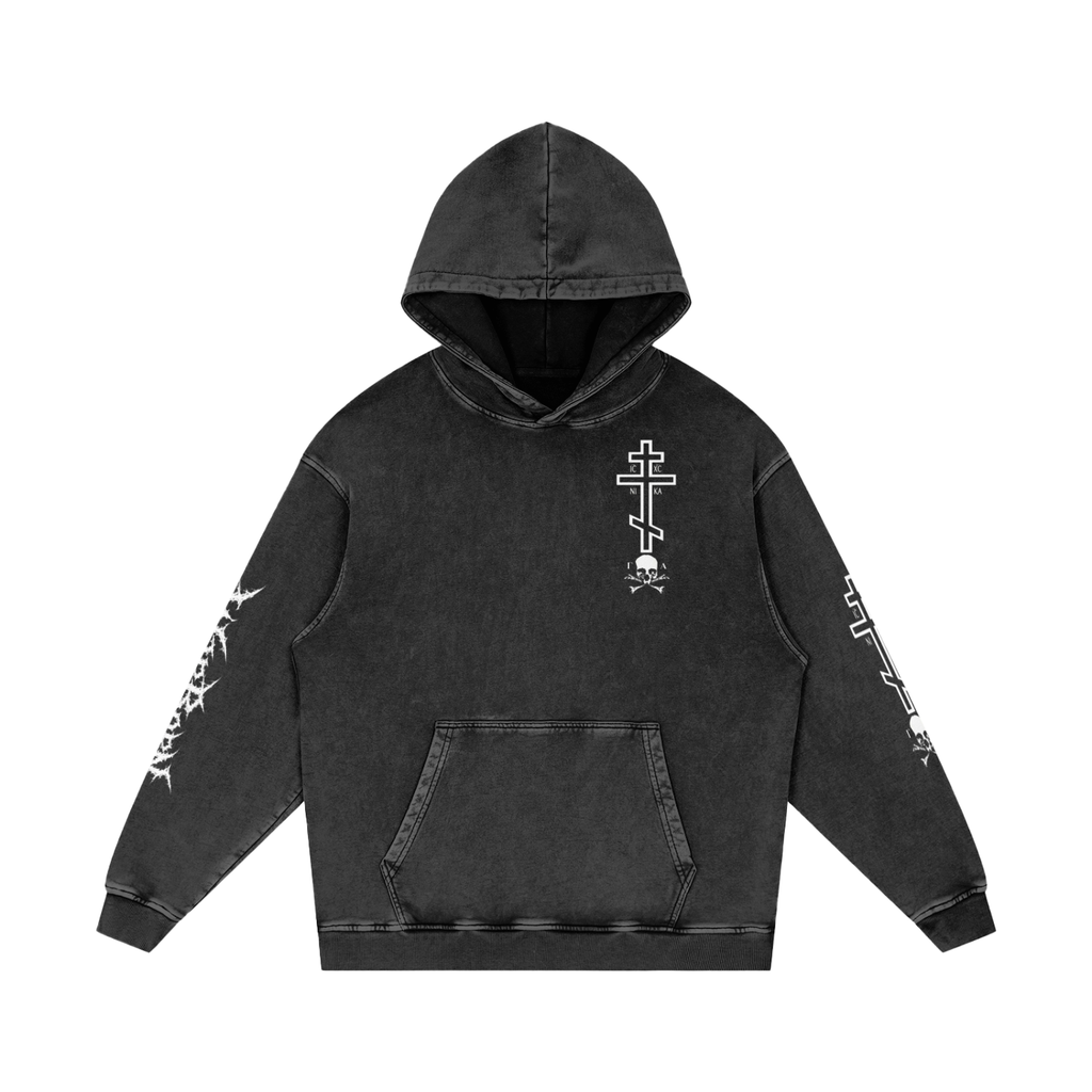 Snow Washed Loose Cotton Hoodie