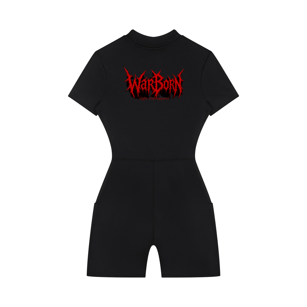 Women's Quarter-Zip Short Sleeve Romper