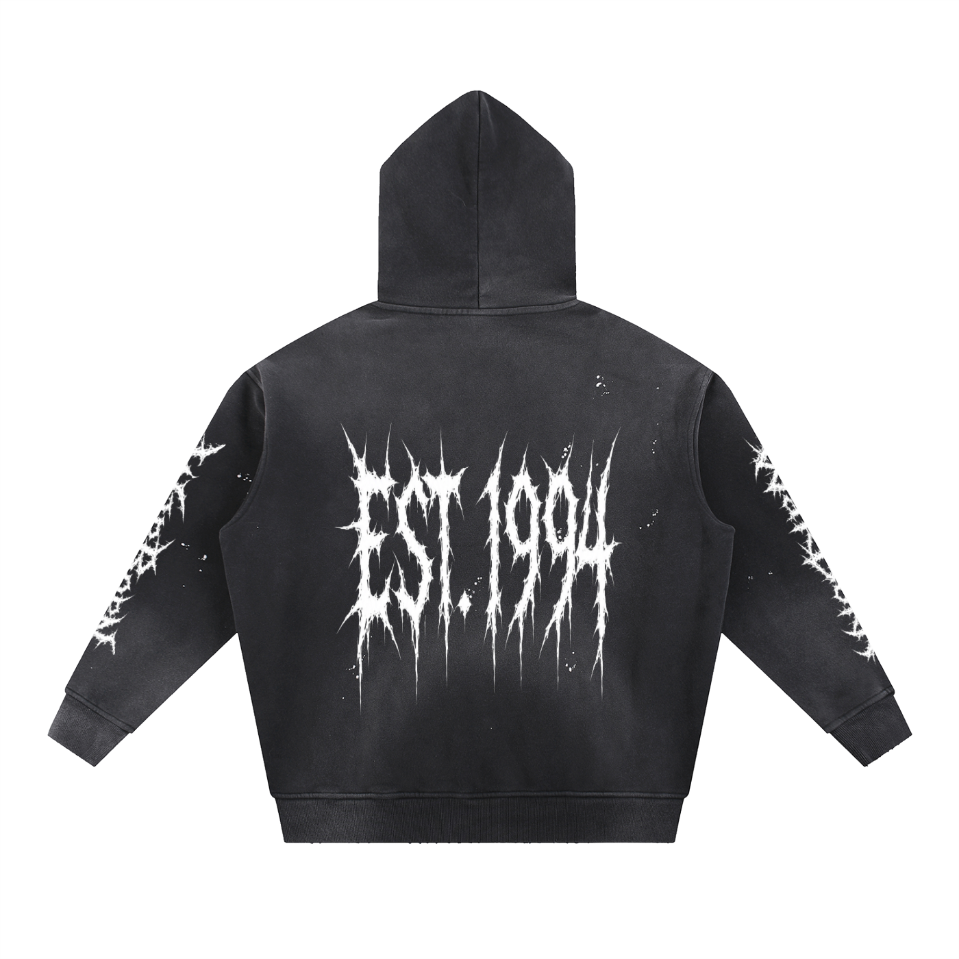 Vintage Washed Frayed Fleece Hoodie