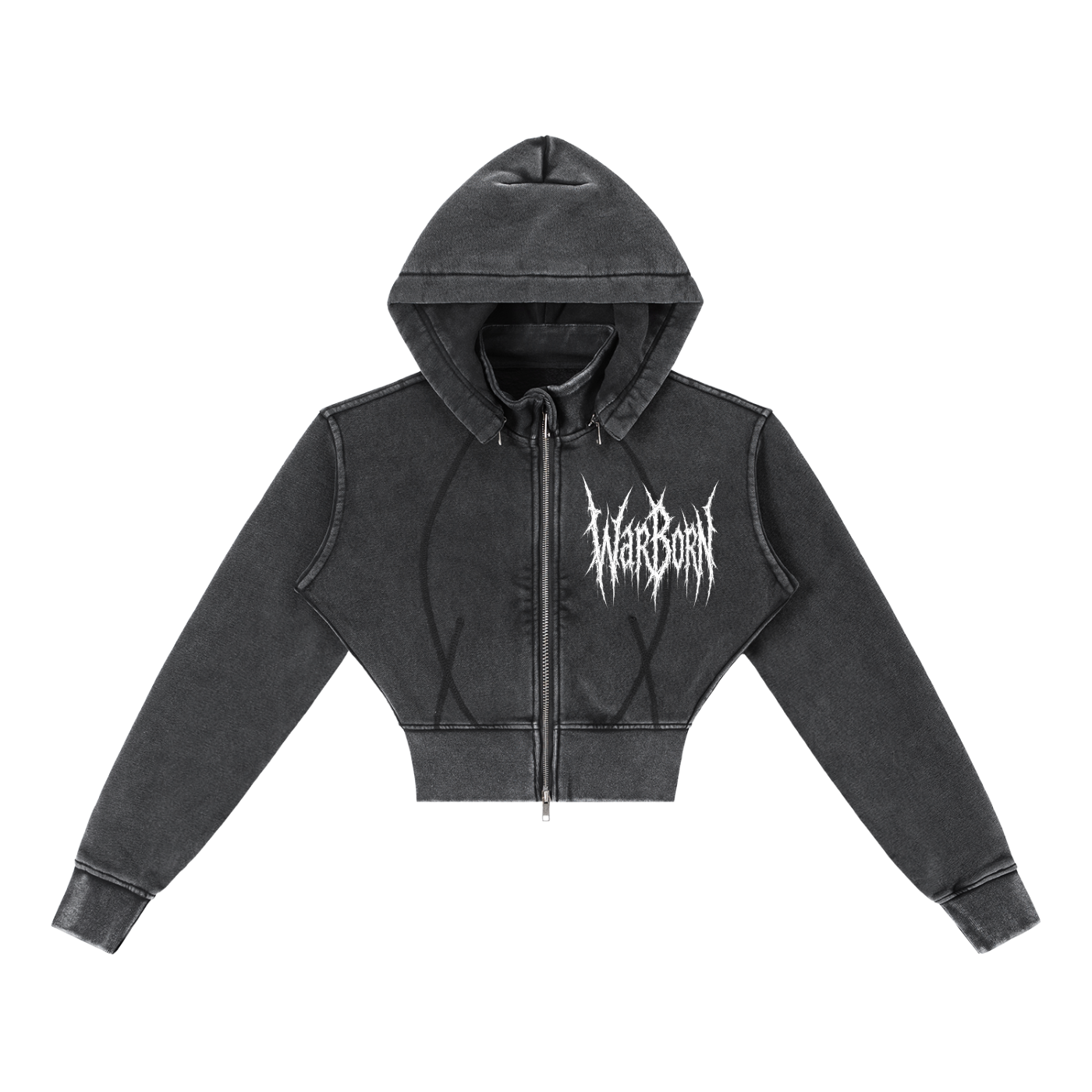 Vintage Washed Cropped Fleece Hoodie