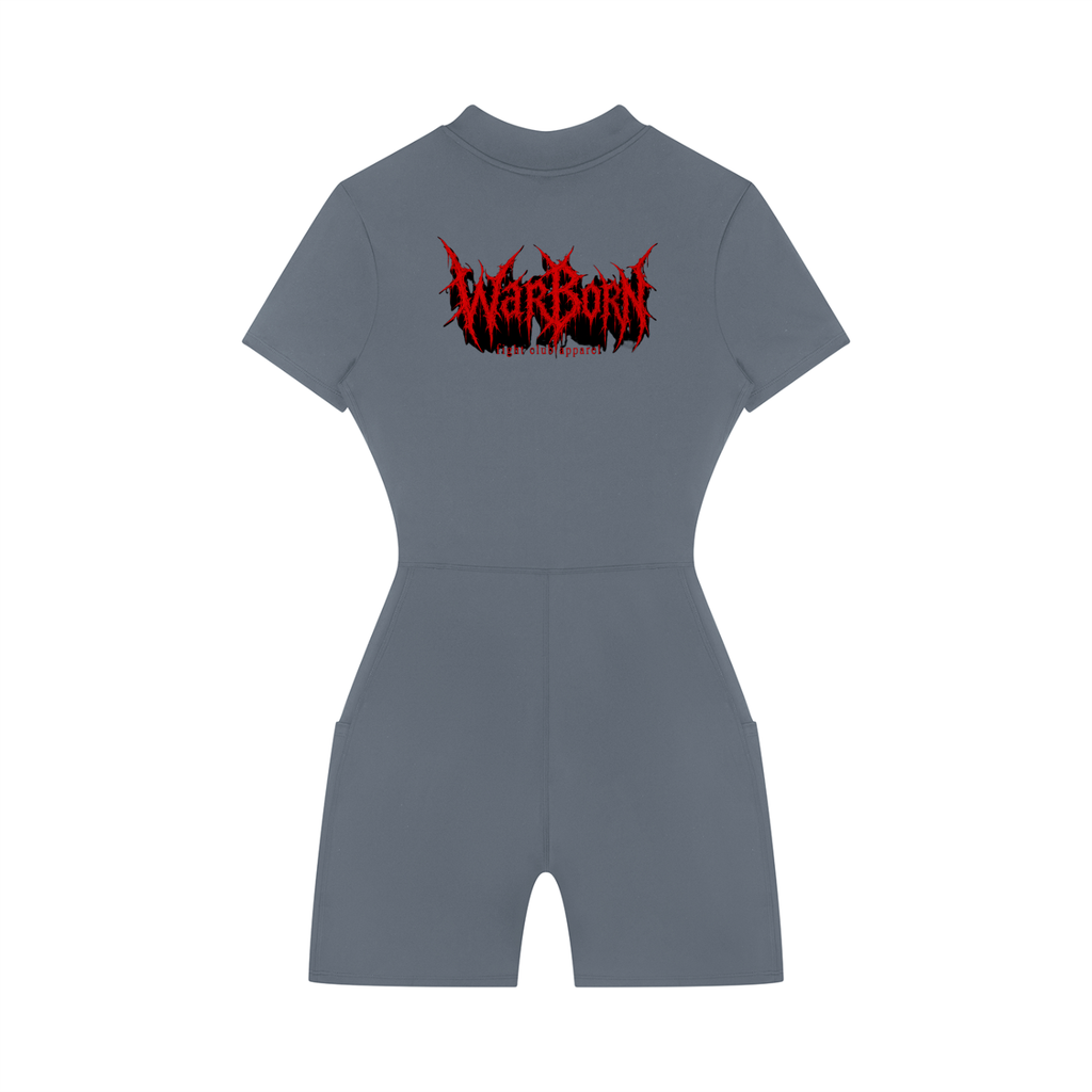 Women's Quarter-Zip Short Sleeve Romper