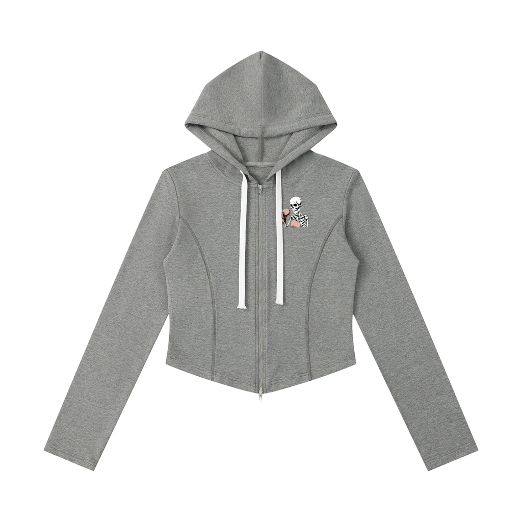 Women's Slim Cropped Full Zip Hoodie