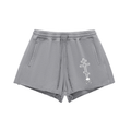 Snow Washed Raw Edge Drawstring Shorts
