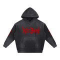Vintage Washed Frayed Fleece Hoodie