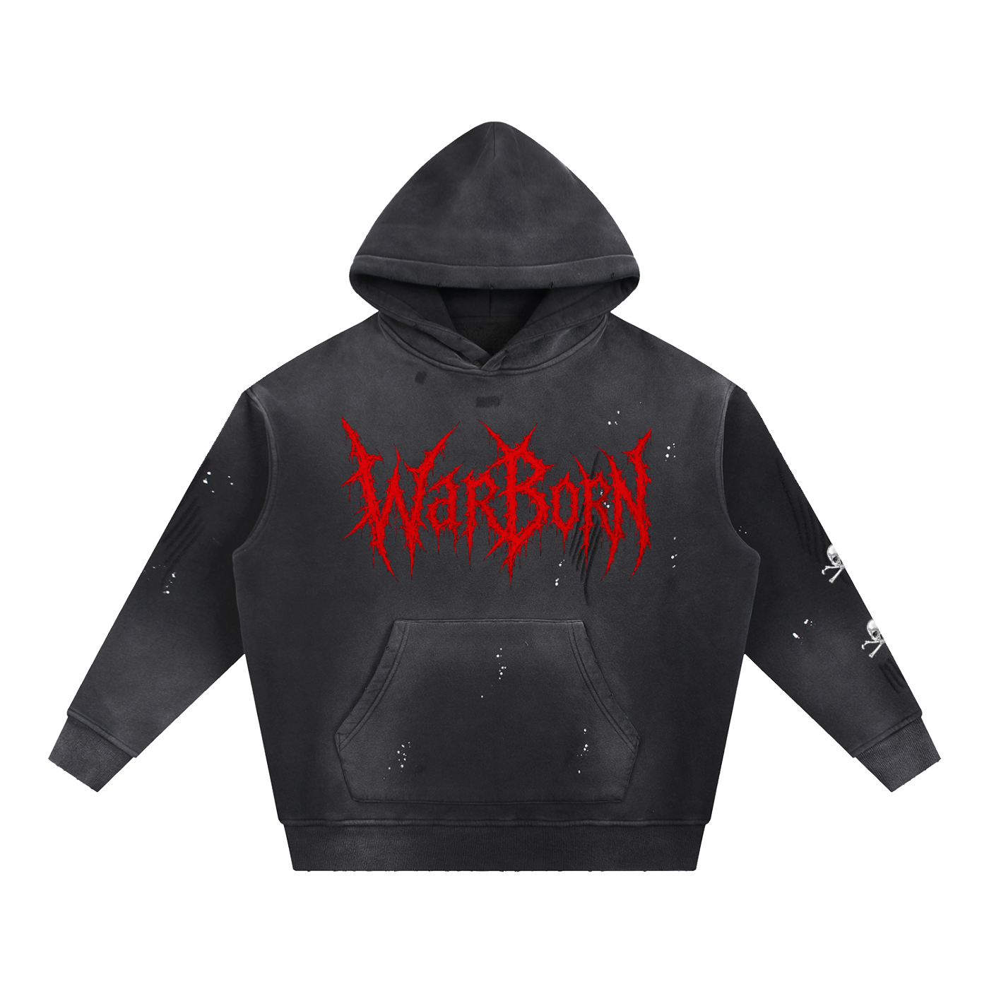 Vintage Washed Frayed Fleece Hoodie